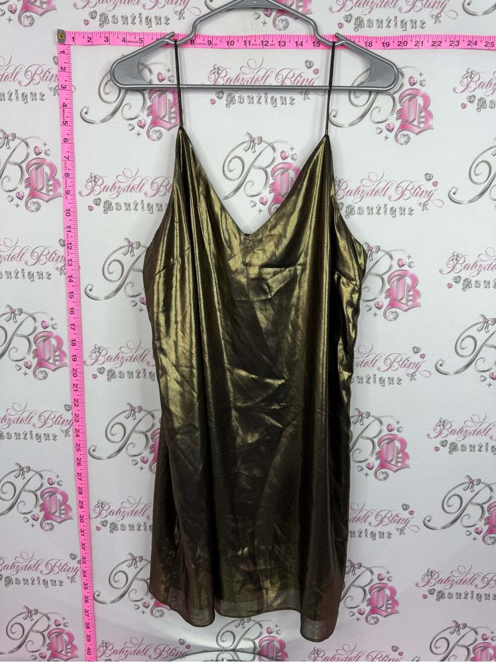 Wilfred shiny dress sexy Metallic Gold Slip Chemise